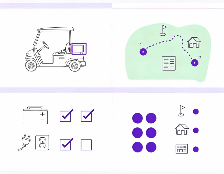 Electric cart procurement brief on a planning table
